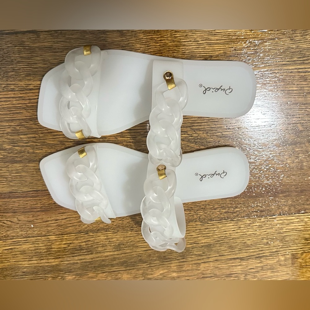 NWOT Jelly Chain Flat Sandals Sz 5